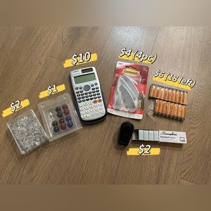 Office Supplies Bundle: Calculator, Push Pins, Magnets & More